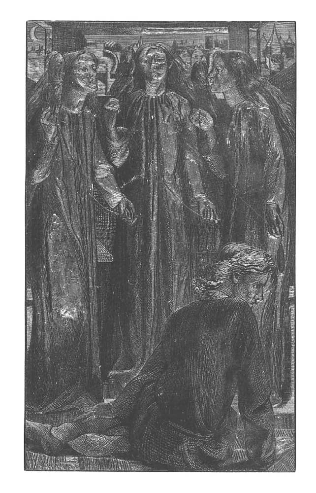 The Maids of Elfen-Mere, 1855 by Dante Gabriel Rossetti, English Pre-Raphaelite Painter,12x8"(A4) Poster Print