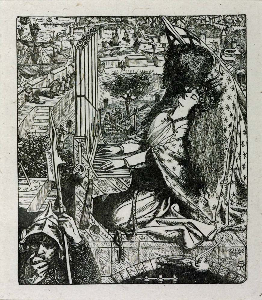 The Palace of Art, Dalziel Brothers,  by Dante Gabriel Rossetti, English Pre-Raphaelite Painter,16x12"(A3) Poster Print