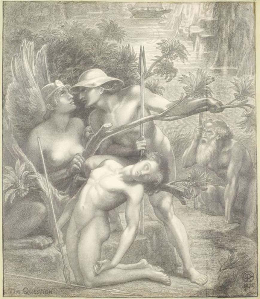 The Question, the Sphinx, 1875 by Dante Gabriel Rossetti, English Pre-Raphaelite Painter,16x12"(A3) Poster Print