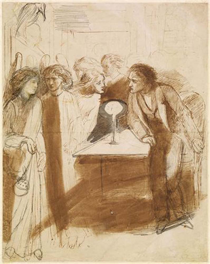 The Raven - Angel Footfalls, 1847 by Dante Gabriel Rossetti, English Pre-Raphaelite Painter,12x8"(A4) Poster Print