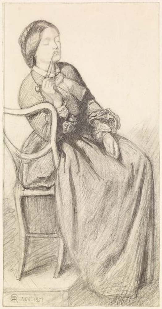 The Return of Tibullus to Delia 1853 by Dante Gabriel Rossetti, English Pre-Raphaelite Painter,12x8"(A4) Poster Print