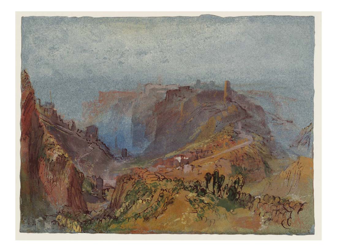 The Rham Plateau and the Bock, Luxembourg, from the North-East, 1839 by John Mallord William Turner RA, 12x8"(A4) Poster