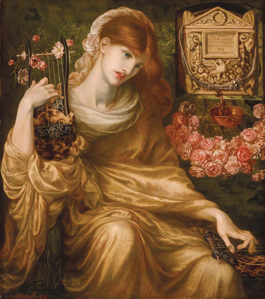 The Roman widow (also known as Dis Manibus), 1874 by Dante Gabriel Rossetti, pre-Raphaelite artist, 16x12" (A3) Poster