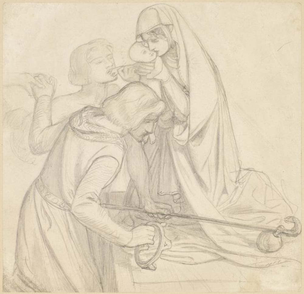 The Seed of David - 1858 by Dante Gabriel Rossetti, English Pre-Raphaelite Painter,12x8"(A4) Poster Print