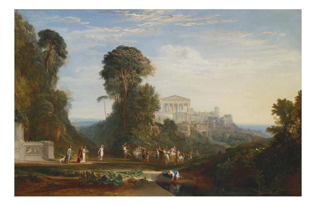 The Temple of Jupiter Panellenius Restored by John Mallord William Turner RA, 12x8"(A4) Poster