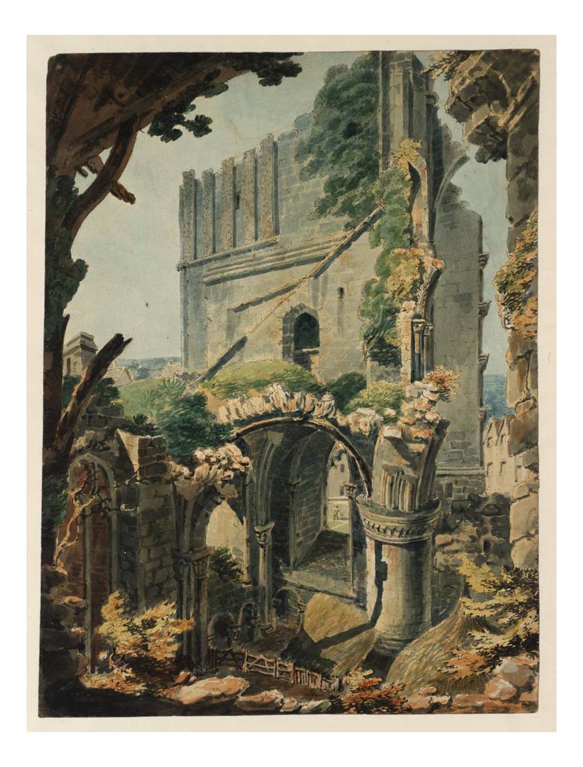 The West Tower of Malmesbury Abbey, 1791 02 by John Mallord William Turner RA, 12x8"(A4) Poster