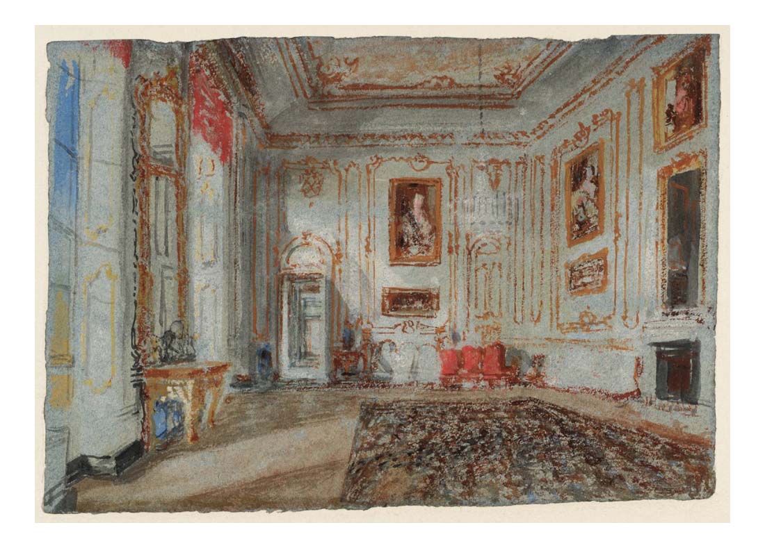 The White and Gold Room (with Van Dyck Portraits), 1827 by John Mallord William Turner RA, 12x8"(A4) Poster