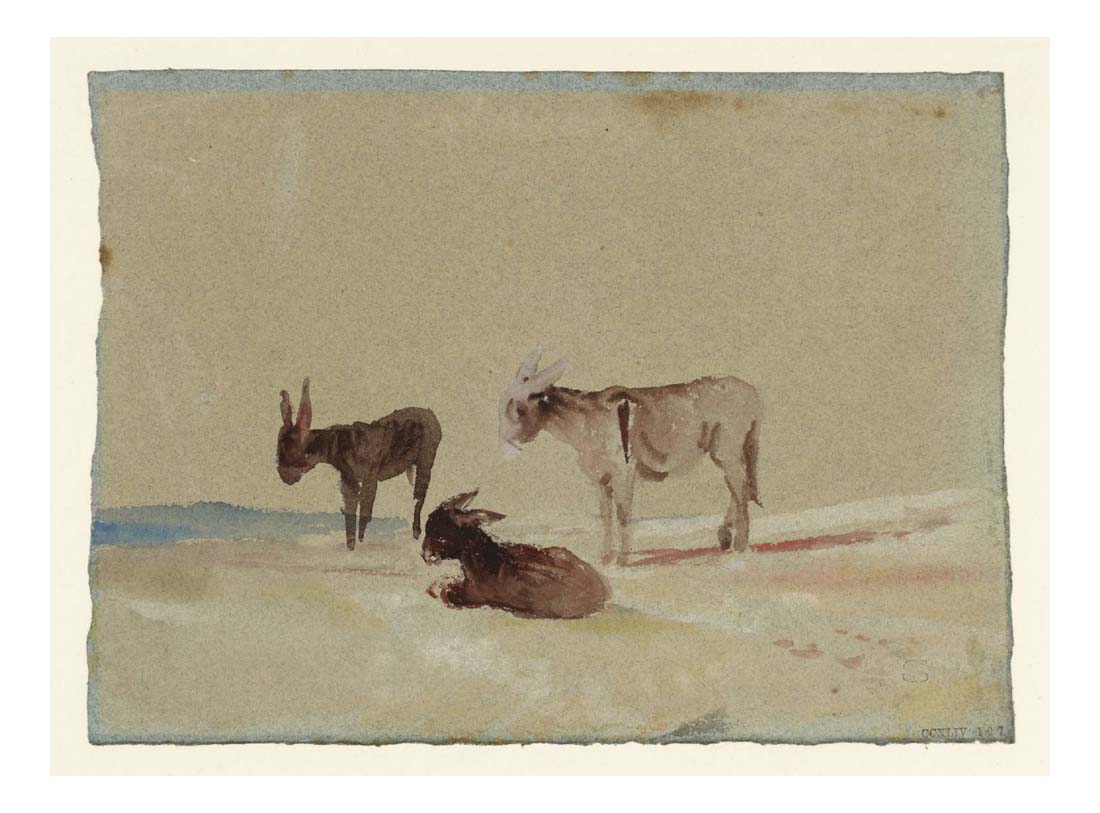 Three Donkeys, 1827 by John Mallord William Turner RA, 12x8"(A4) Poster