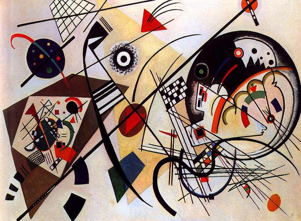 Throughgoing line - Wassily Kandinsky -1923 by Wassily Kandinsky, 16x12"(A3) Poster Print