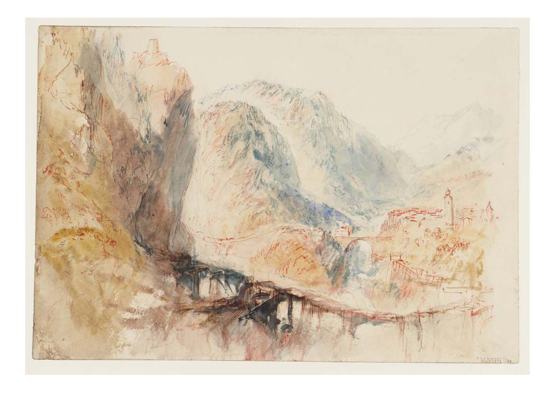 Thusis, with the Entrance to the Via Mala, 1843 by John Mallord William Turner RA, 12x8"(A4) Poster