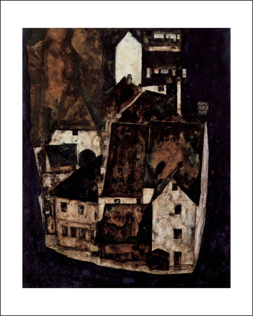 Dead city or city on the blue river by Egon Schiele, 12x8" (A4) Poster Print