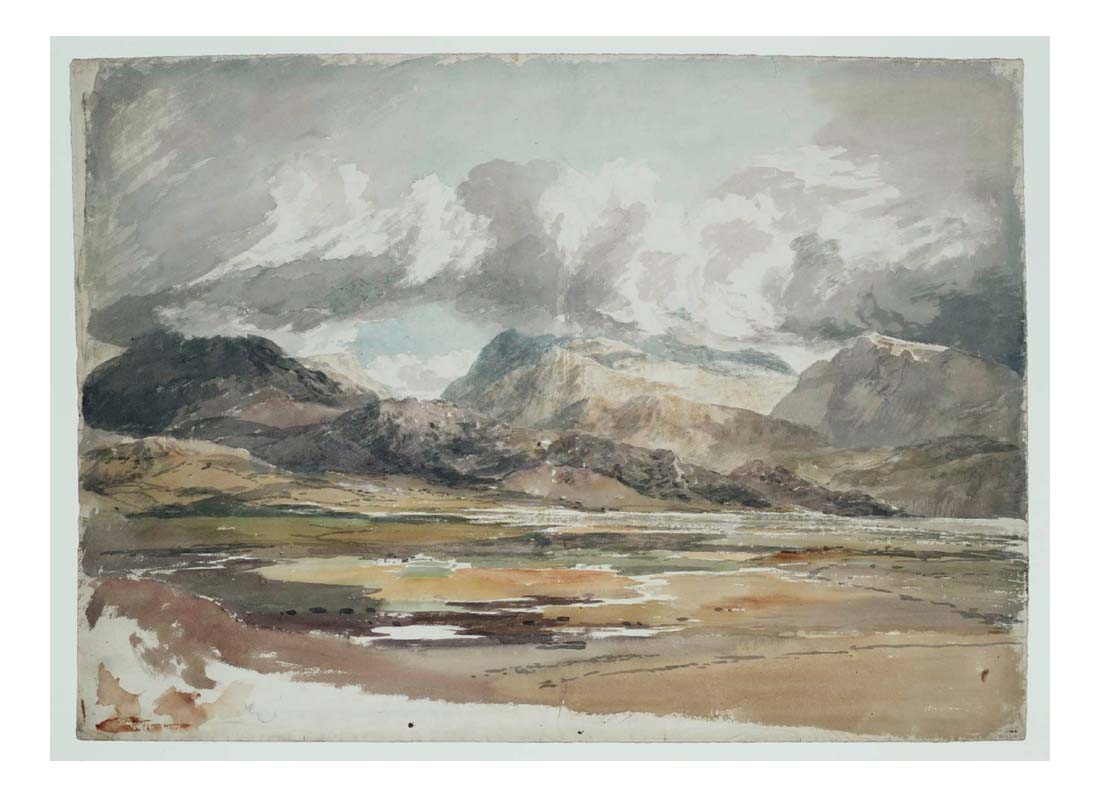 Traeth Mawr, with Y Cnicht and Moelwyn Mawr, 1799 by John Mallord William Turner RA, 12x8"(A4) Poster