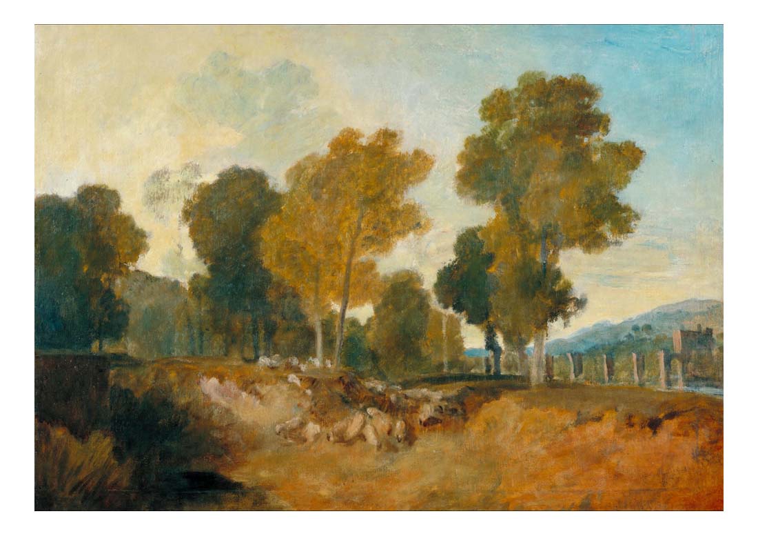 Trees beside the River, with Bridge in the Middle Distance by John Mallord William Turner RA, 12x8"(A4) Poster