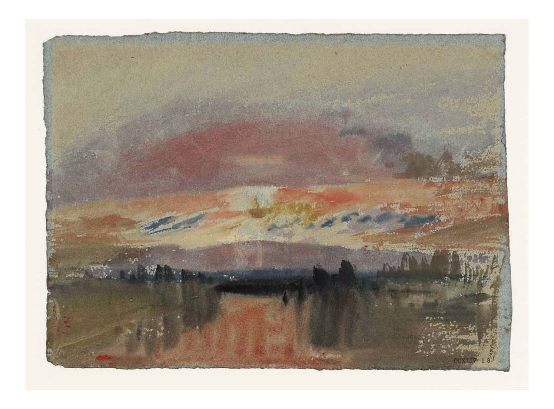 Twilight, A Lake or River Scene (Possibly Chichester Canal), 1827 by John Mallord William Turner RA, 12x8"(A4) Poster