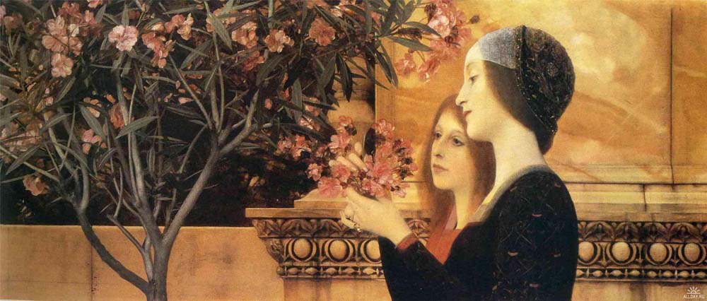 Two Girls With An Oleander - Gustav Klimt - Date unknown, 16x12" (A3) Poster Print