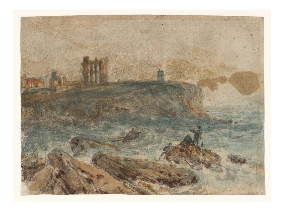Tynemouth Priory Seen from the South, across Prior's Haven, 1797 by John Mallord William Turner RA, 12x8"(A4) Poster
