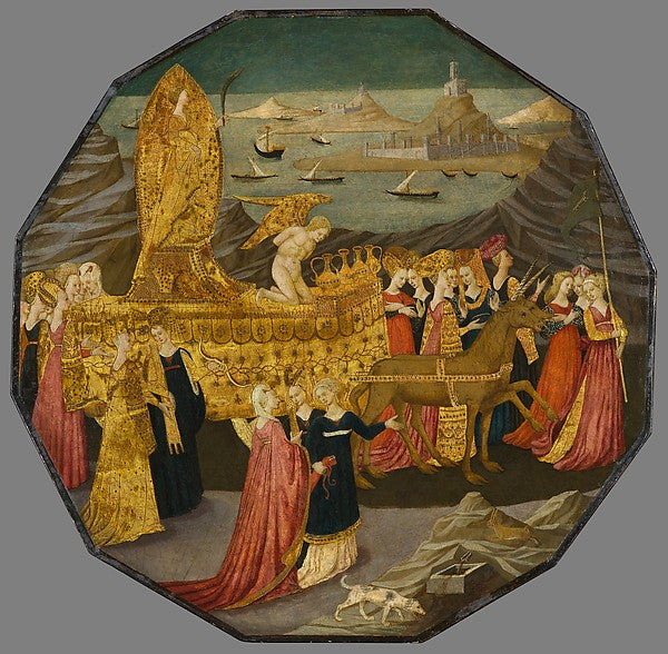 Workshop of Apollonio di Giovanni di Tomaso - Birth Tray with , Poster Print Wall Art