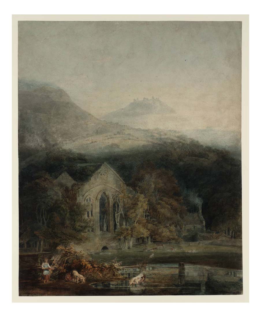 Valle Crucis Abbey, with Dinas Bran, 1794-45 by John Mallord William Turner RA, 12x8"(A4) Poster