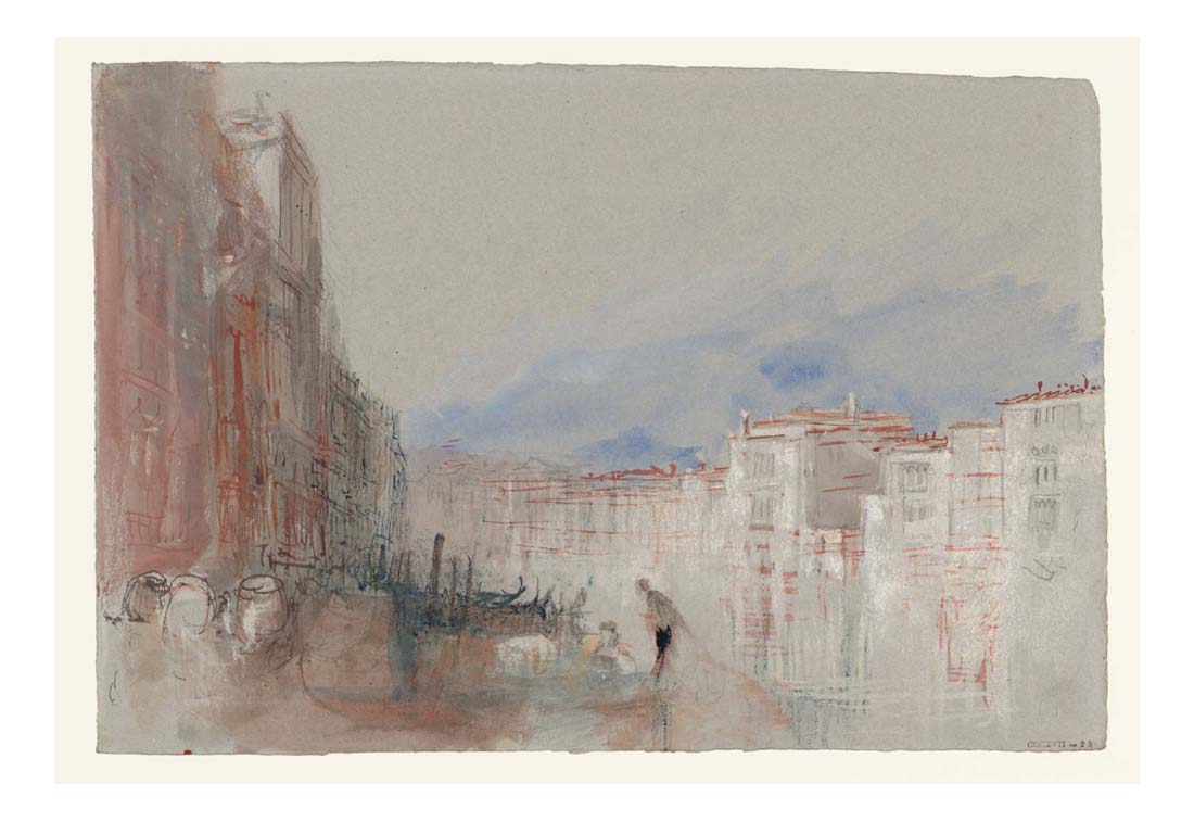 Venice, Looking down the Grand Canal towards the Palazzo Pisani-Moretta and the Palazzo Barbarigo, from near the Palazzo Grimani, 1840 by John Mallord William Turner RA, 12x8"(A4) Poster