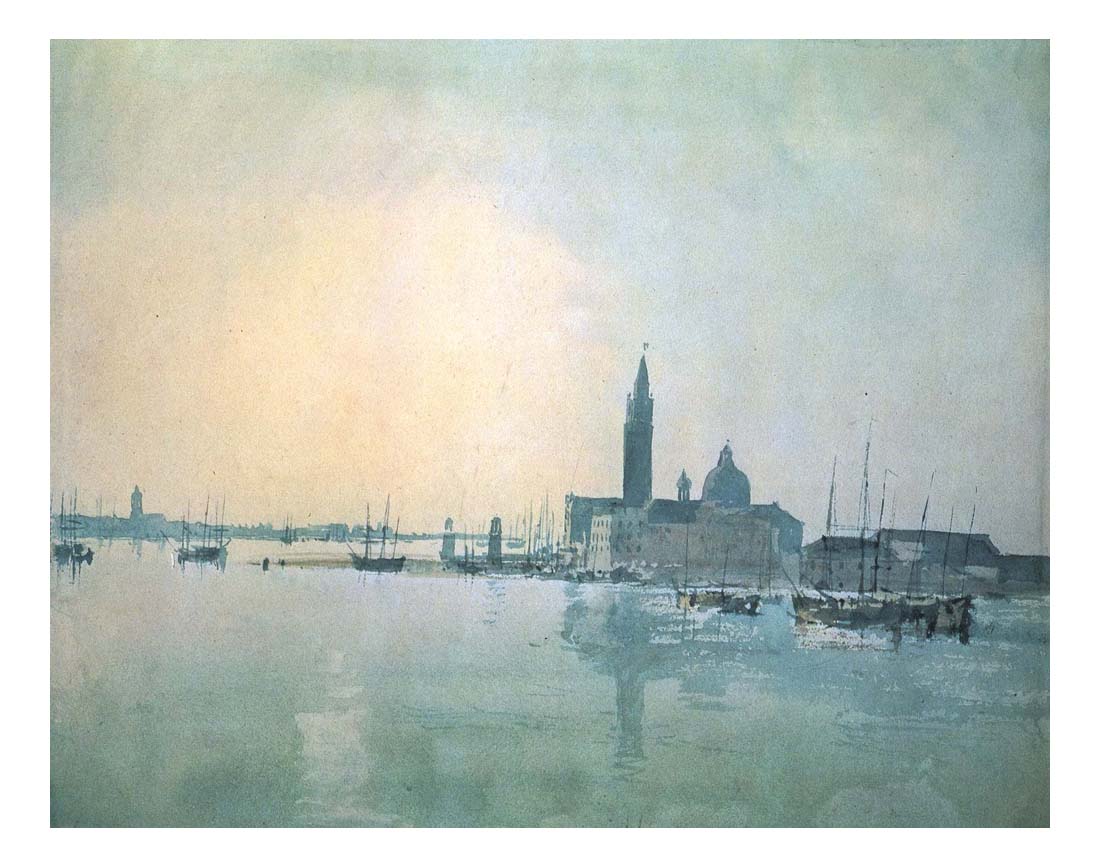 Venice, San Giorgio Maggiore in the Morning by John Mallord William Turner RA, 12x8"(A4) Poster