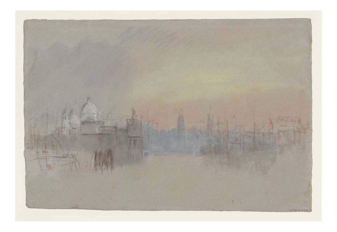 Venice, The Dogana and the Salute, with the Entrance to the Grand Canal, at Twilight, 1840 by John Mallord William Turner RA, 12x8"(A4) Poster