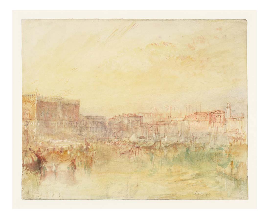 Venice, The Doge's Palace and the Riva degli Schiavoni, from the Bacino, 1840 by John Mallord William Turner RA, 12x8"(A4) Poster