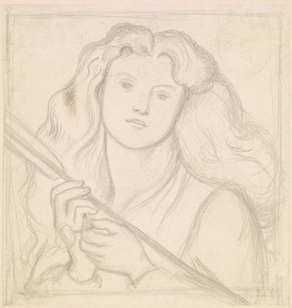 Venus Verticordia - Compositional , ca1863 by Dante Gabriel Rossetti, English Pre-Raphaelite Painter,16x12"(A3) Poster Print