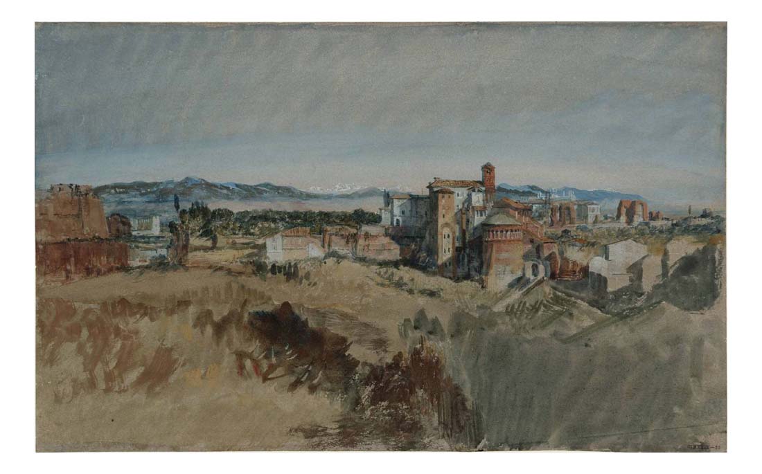 View of Santi Giovanni e Paolo, Rome, from the Palatine Hill, 1819 by John Mallord William Turner RA, 12x8"(A4) Poster