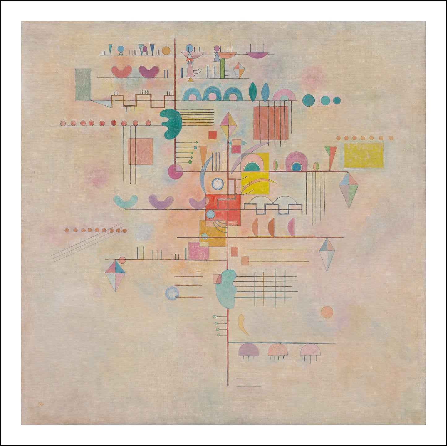 GRACEFUL ASCENT by Wassily Kandinsky, 12x8"(A4) Poster Print
