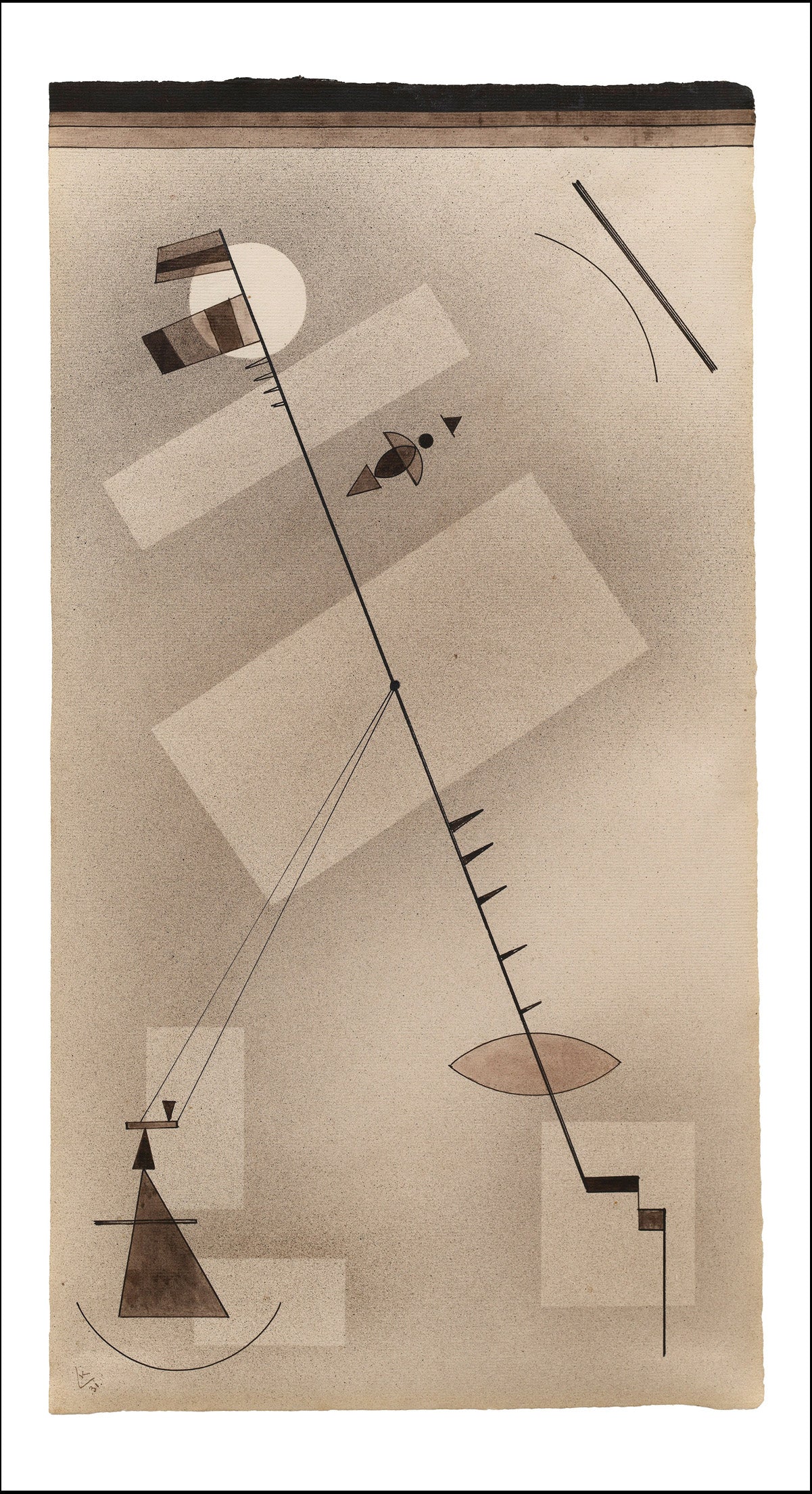 TAUT LINE by Wassily Kandinsky, 12x8"(A4) Poster Print