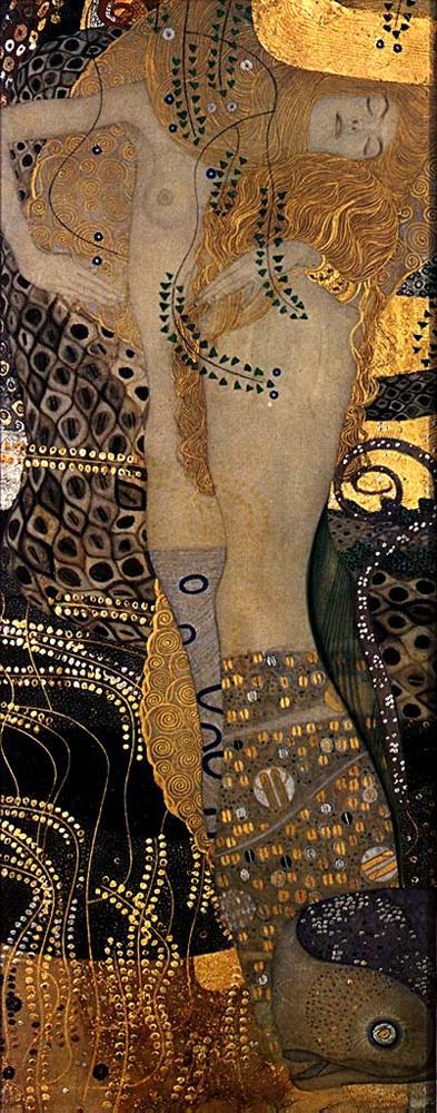 Wasserschlangen I - Gustav Klimt - 1904-1907, A4 Poster Print