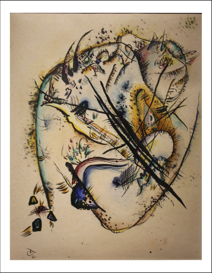 Watercolour_with_Seven_Strokes by Wassily Kandinsky, 12x8"(A4) Poster Print