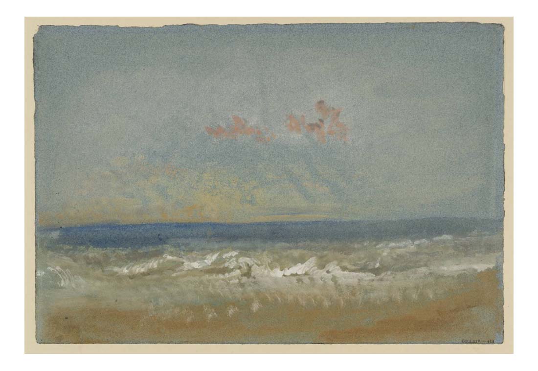 Waves Breaking on Shore, 1835-40 by John Mallord William Turner RA, 12x8"(A4) Poster