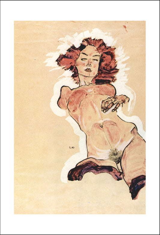 Female nude by Egon Schiele, 12x8" (A4) Poster Print