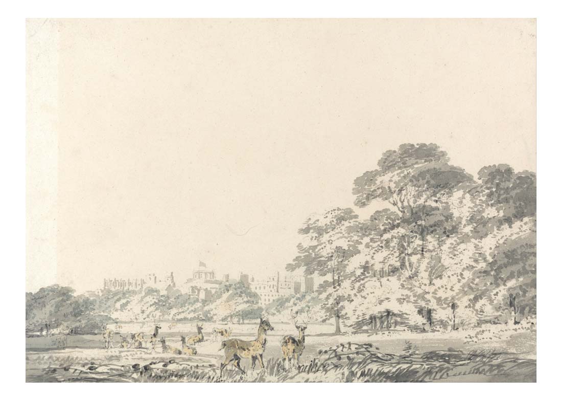 Windsor Castle and Park with Deer by John Mallord William Turner RA, 12x8"(A4) Poster