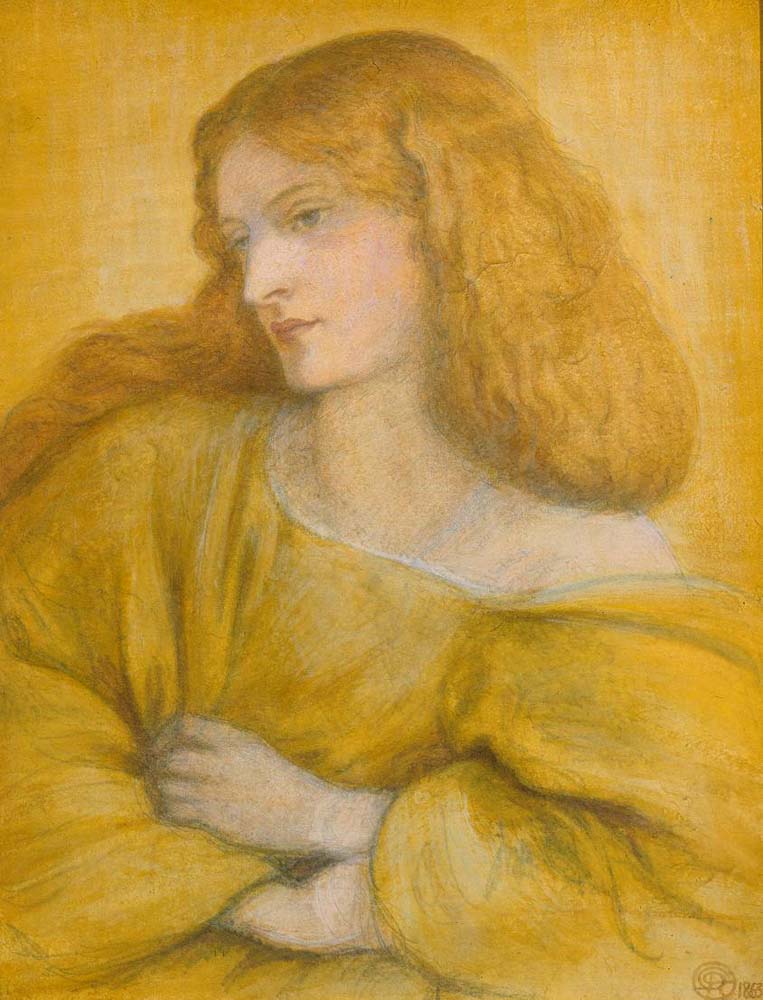 Woman in Yellow, 1863 by Dante Gabriel Rossetti, English Pre-Raphaelite Painter,12x8"(A4) Poster Print