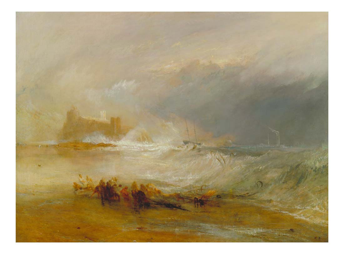 Wreckers - Coast of Northumberland, with a Steam-Boat Assisting a Ship Off Shore, 1834 by John Mallord William Turner RA, 12x8"(A4) Poster