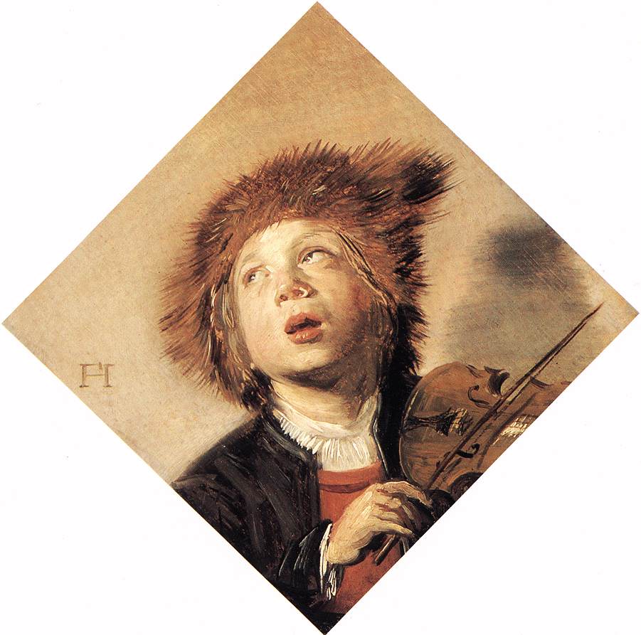 A Boy with a Violin by Frans Hal, vintage art, modern poster print