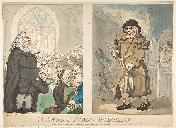 A Brace of Public Guardians July 10, 1800-Thomas Rowlandson , vintage art, A3 (16x12") Poster Print
