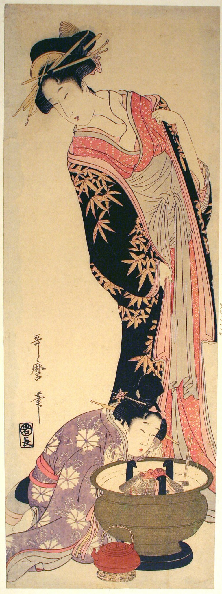 A Courtesan and her Attendant by Kitagawa Utamaro ??? ??, 23x16"( A2 size) Poster Print