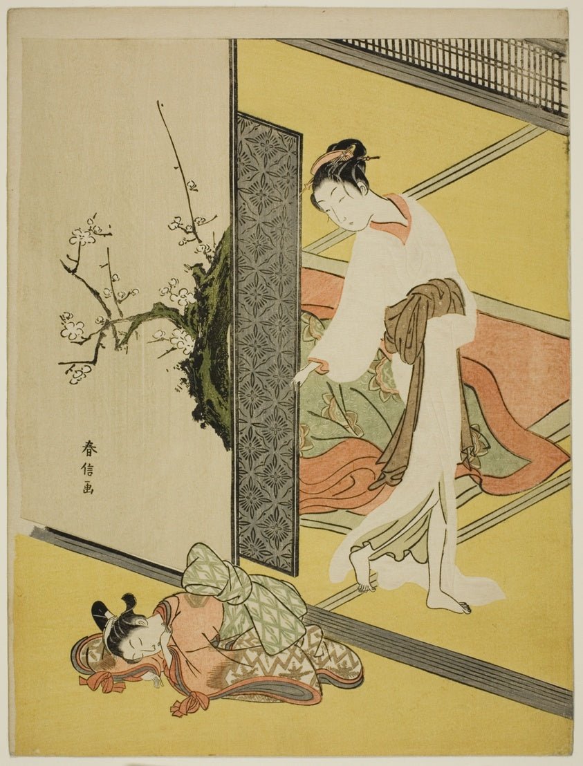 A Courtesan Catching Her Attendant Sleeping by Suzuki Harunobu ?? ??, 23x16"( A2 size) Poster Print