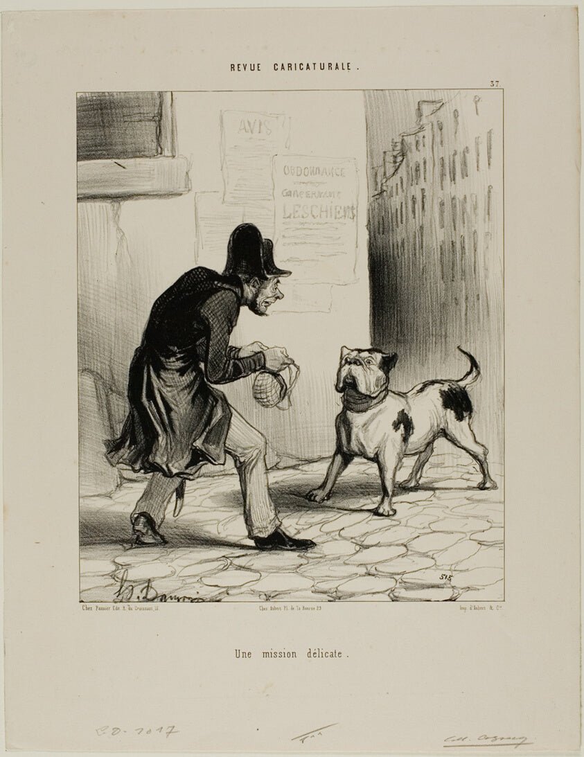 A Delicate Task, plate 37 from Revue Caricaturale by Honore Victorin Daumier, 23x16"( A2 size ) Poster Print