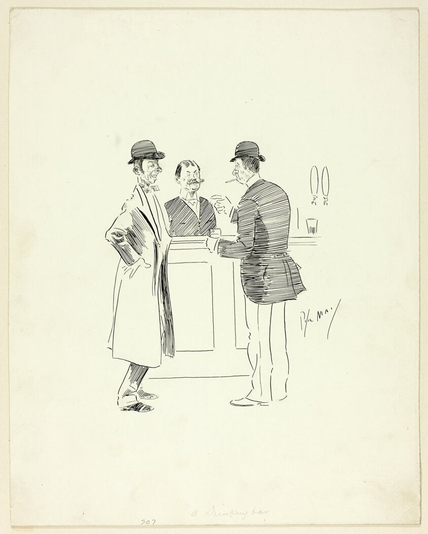 A Drinking Bar by Philipp William May, 23x16"( A2 size) Poster Print