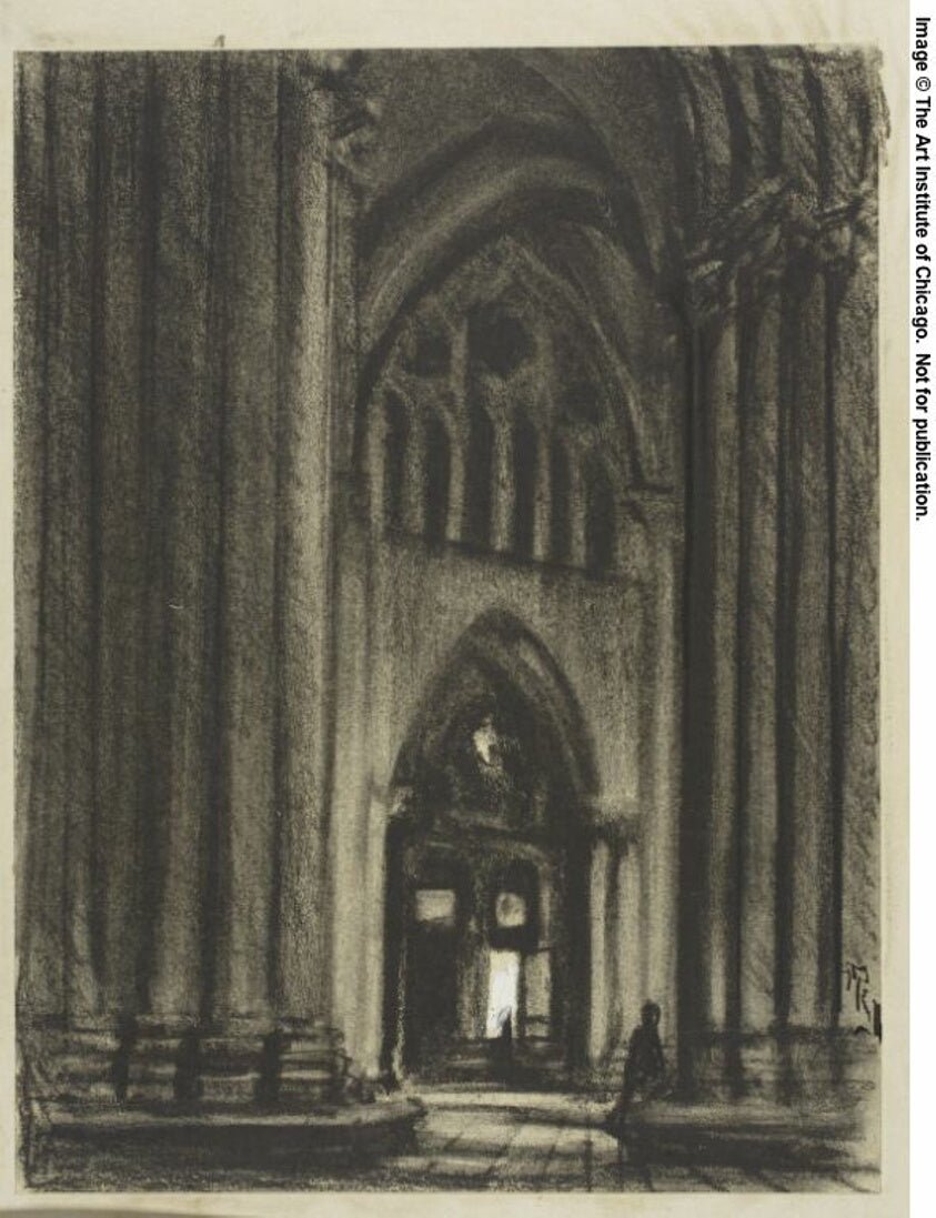 A Grand and Shadowy Grove of Marble by Joseph Pennell, 23x16"( A2 size) Poster Print