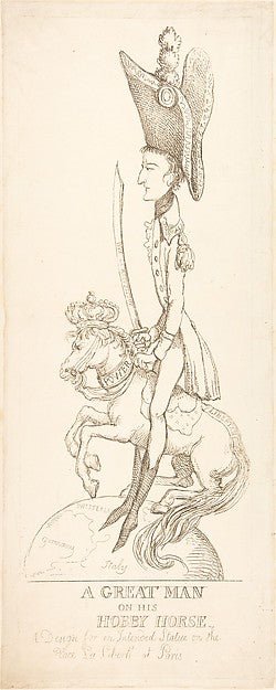 A Great Man on His Hobby Horse 1803-Thomas Rowlandson , vintage art, A3 (16x12") Poster Print