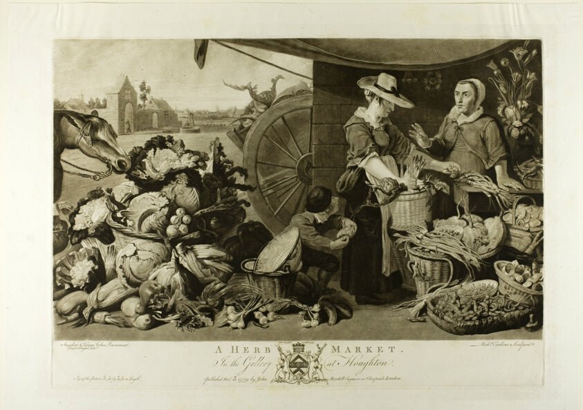 A Herb Market, from The Houghton Gallery by Richard Earlom (English, 1743–1822), 23x16"( A2 size) Poster Print