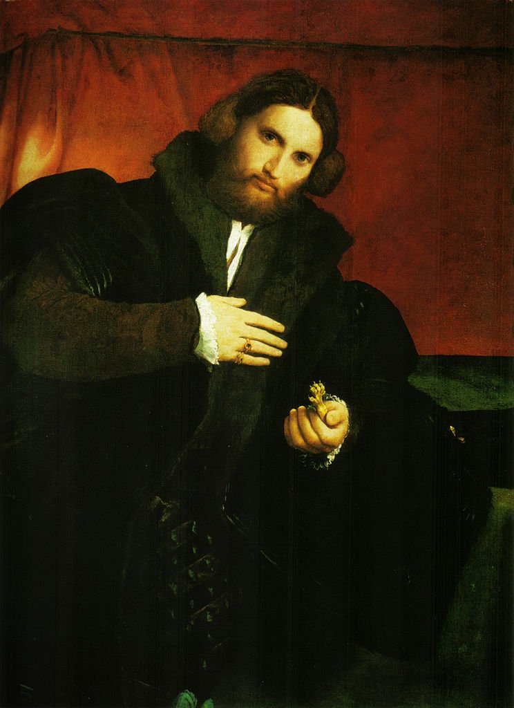 A Man with a Lion's Paw, vintage artwork by Lorenzo Lotto, A3 (16x12") Poster Print