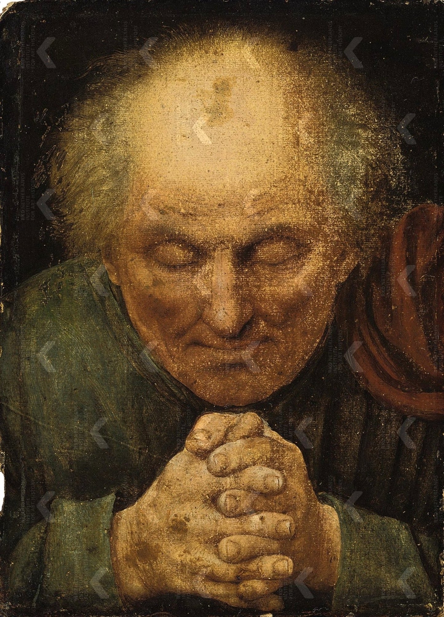 A Praying Monk, vintage artwork by After Jan Massys, A3 (16x12") Poster Print