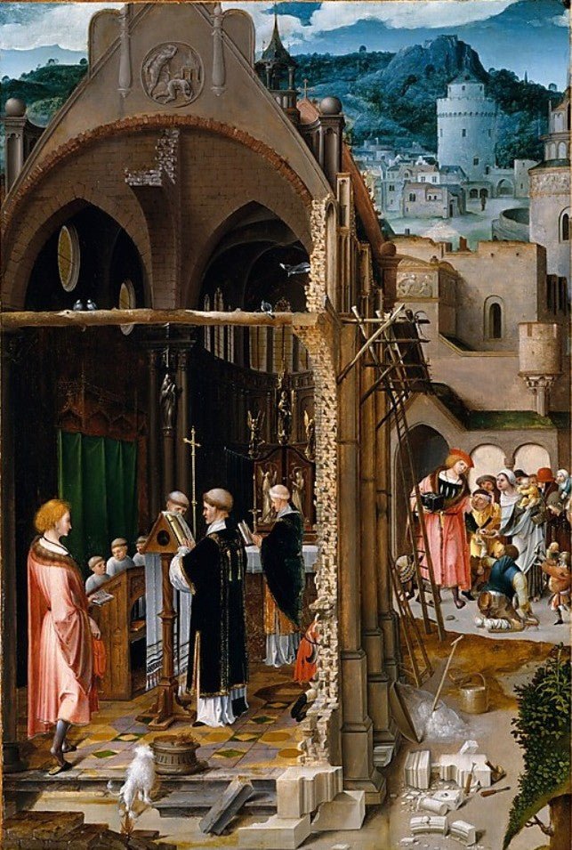 A Sermon on Charity (possbly the Conversion of Saint Anthony), vintage artwork by Dutch School 16th Century - Unknown, A3 (16x12") Poster Print