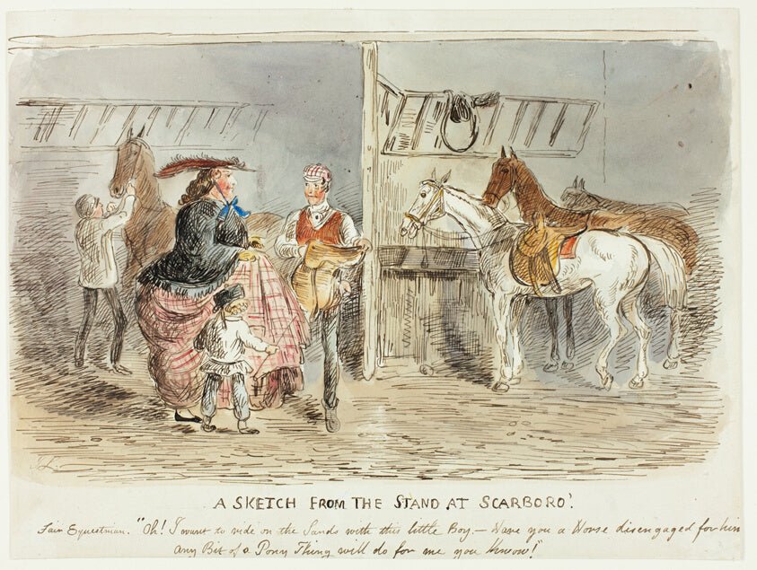 A Sketch from the Stand at Scarboro by John Leech (or possibly after), 23x16"( A2 size) Poster Print